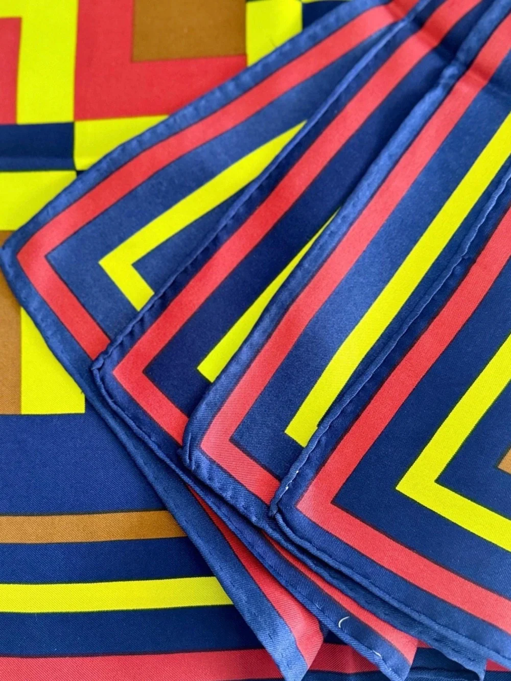 Givenchy Vintage Silk Geometric Grecca Key Print Scarf
